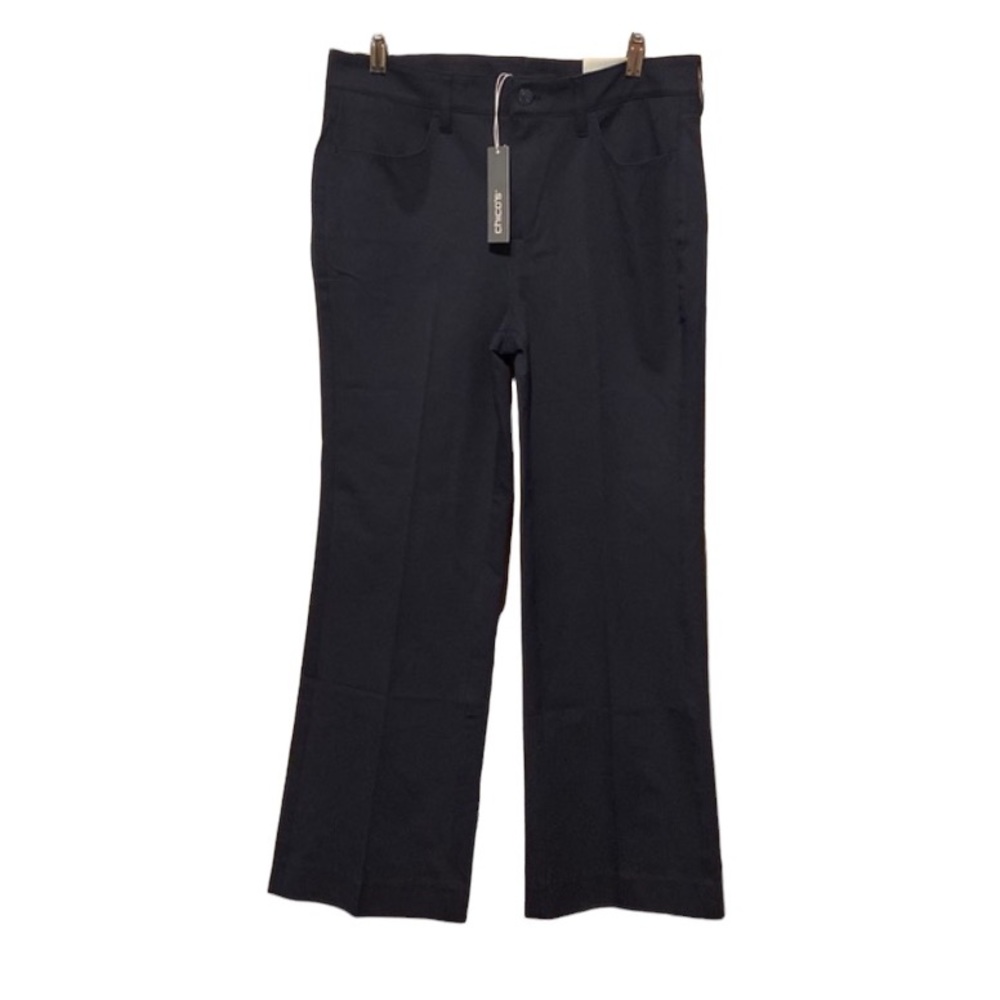Chicos Flex Waistband High Rise Trouser navy blue pants size size 1P or 8P